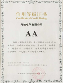 Credit rating certificate